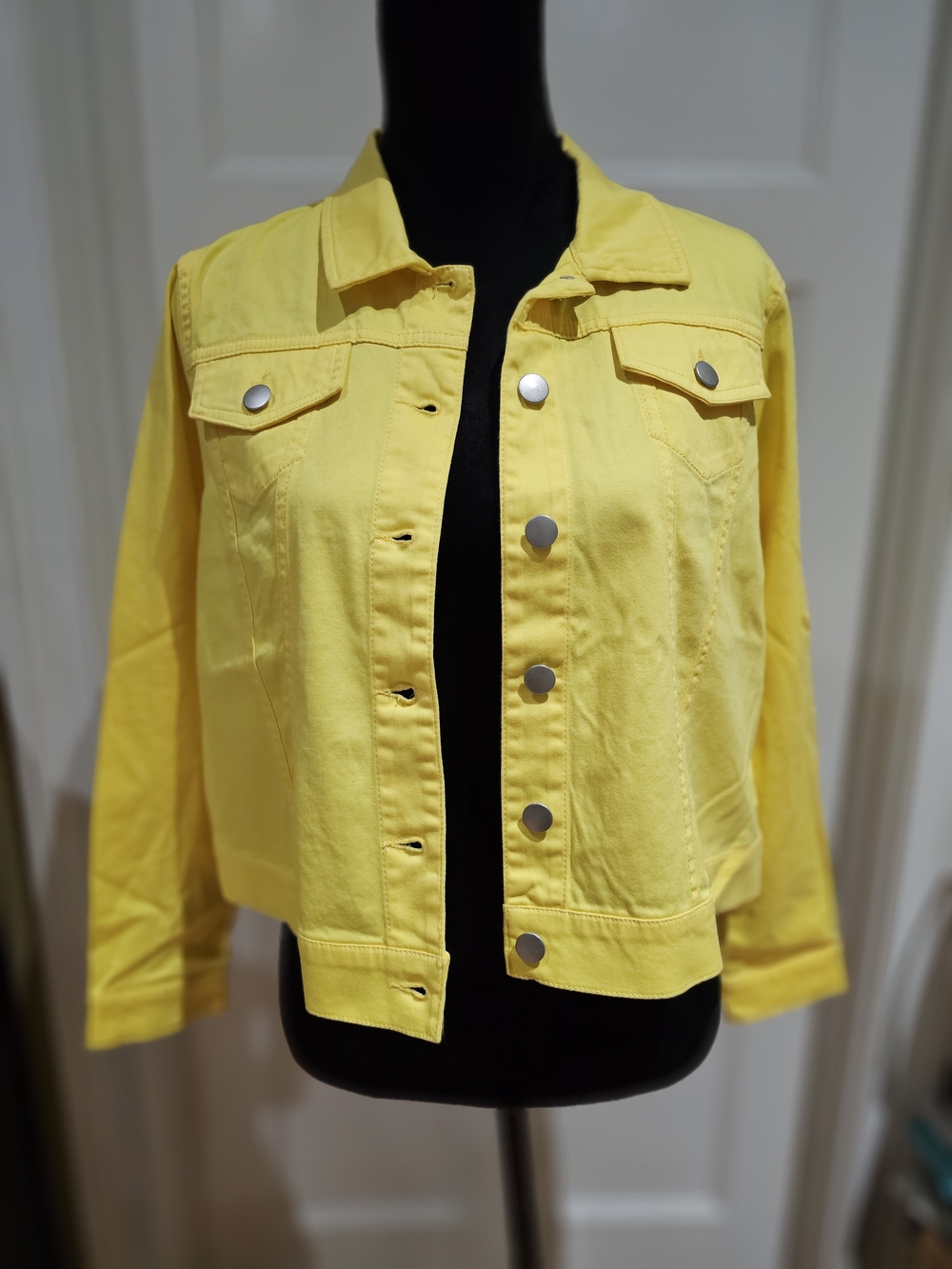 Multiples Bright Yellow Women's Denim Jacket, NWT